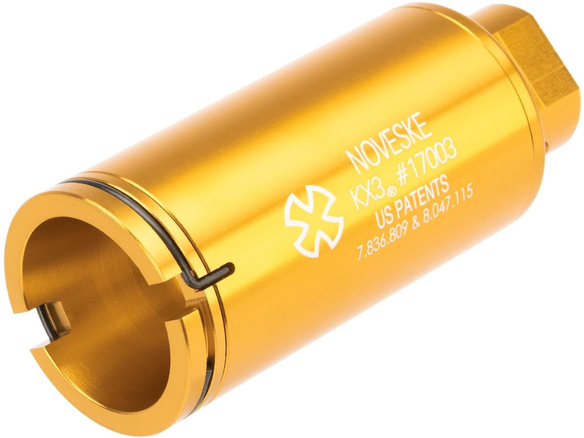 Noveske Flash Hider w/ Built-In ACETECH Lighter S Ultra Compact Rechargeable Tracer-KX3 Gold