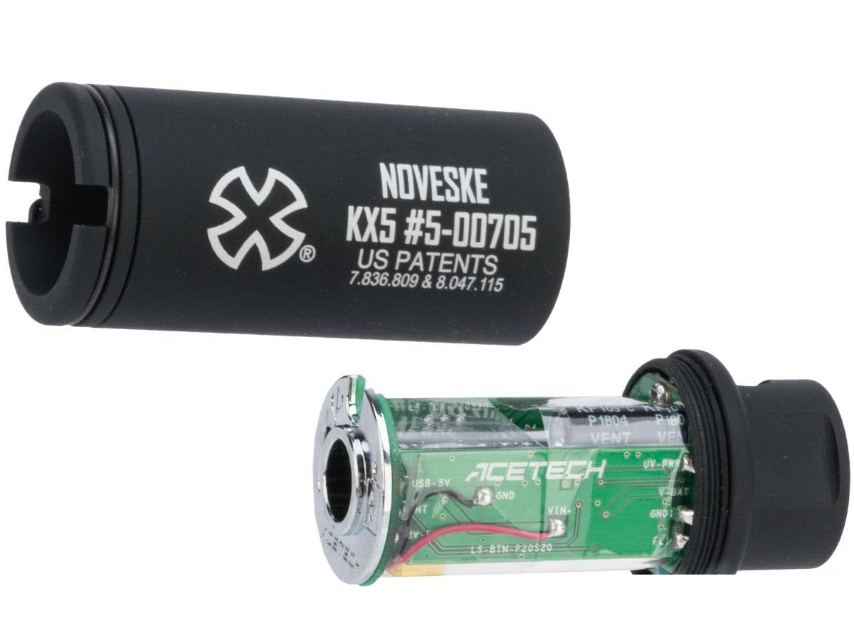 Noveske Black KX3 Flash Hider w/ Built-In ACETECH Lighter S Ultra Compact Rechargeable Tracer- - ssairsoft.com