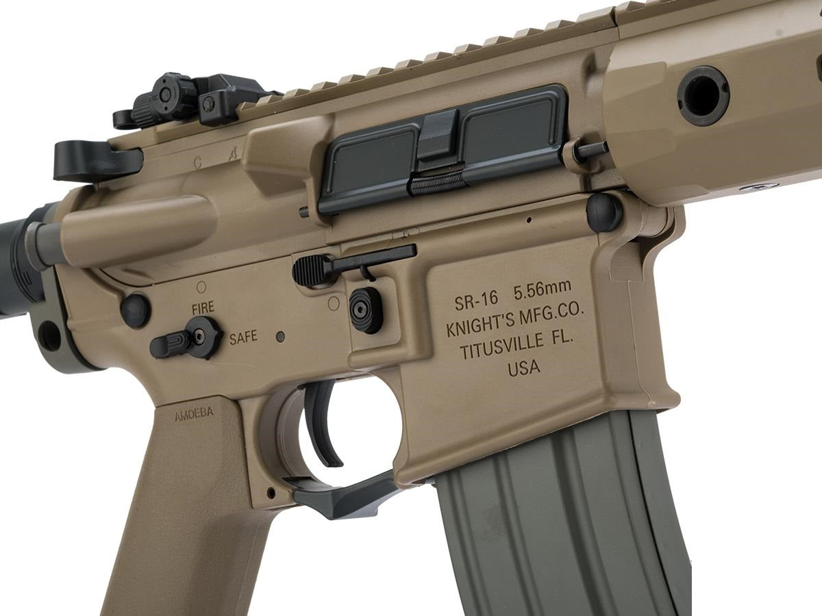 Helios Knight's Armament Licensed SR-16E Mod2 Airsoft AEG Rifle CQB / Tan - ssairsoft.com