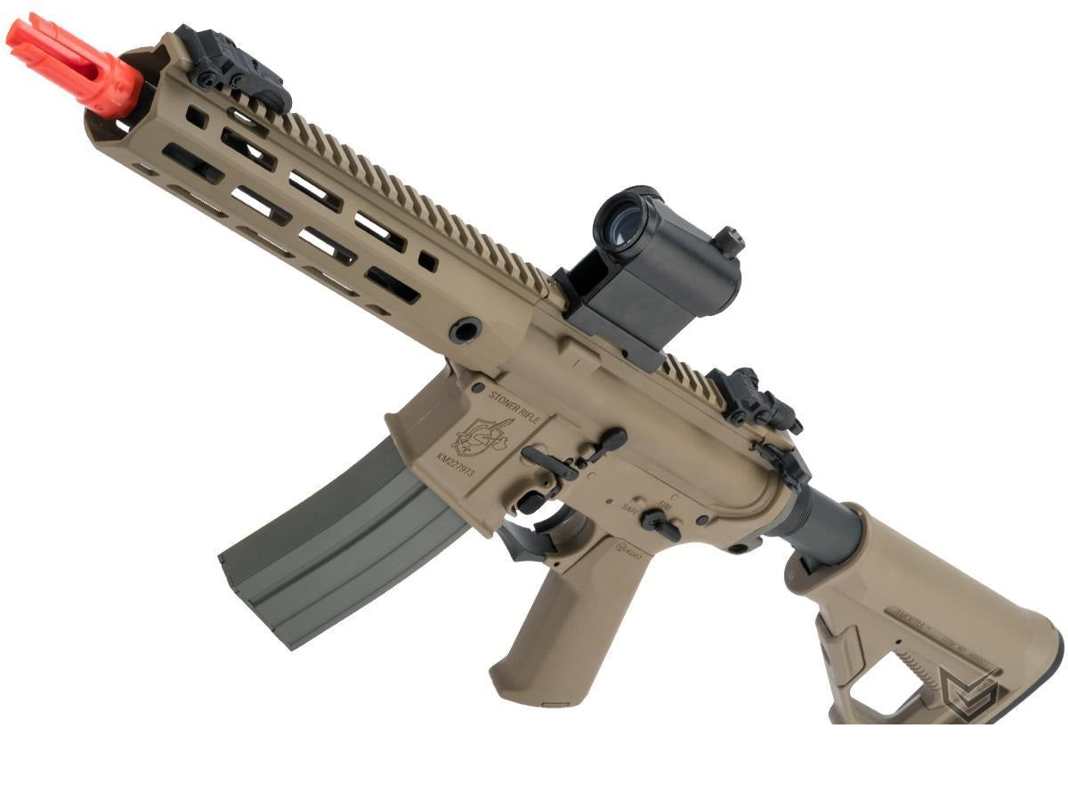 Helios Knight's Armament Licensed SR-16E Mod2 Airsoft AEG Rifle CQB / Tan - ssairsoft.com