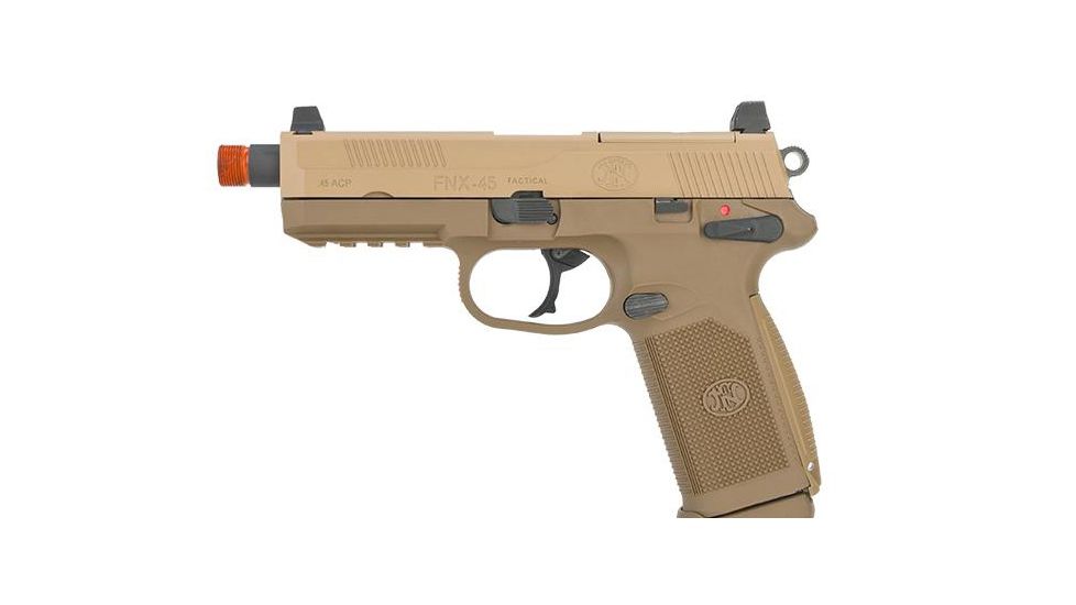 Cybergun FN Herstal Licensed FNX-45 Tactical Airsoft Gas Blowback Pistol by VFC (Color: Dark Earth) - ssairsoft.com
