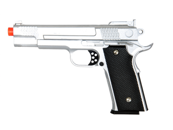 UK Arms Airsoft G20S Metal Spring Pistol - SILVER - ssairsoft