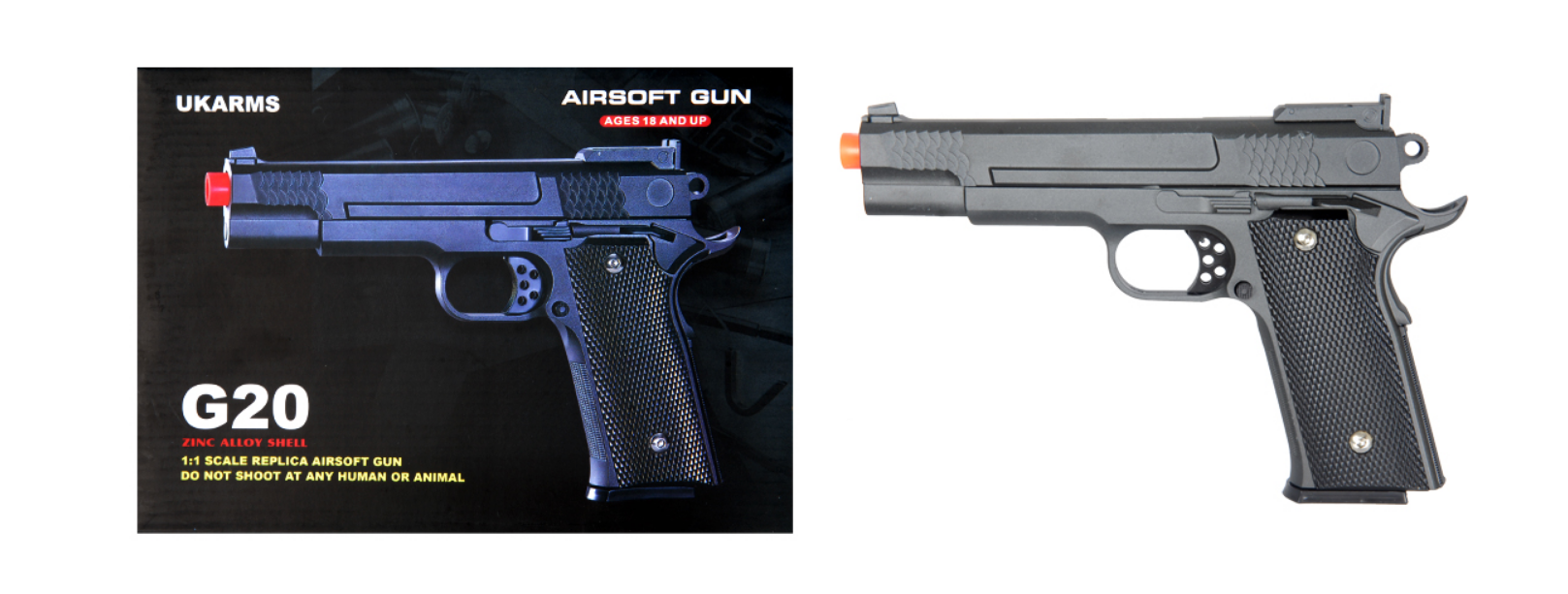 UK Arms G20 1911 Spring Airsoft Pistol (Black) - ssairsoft