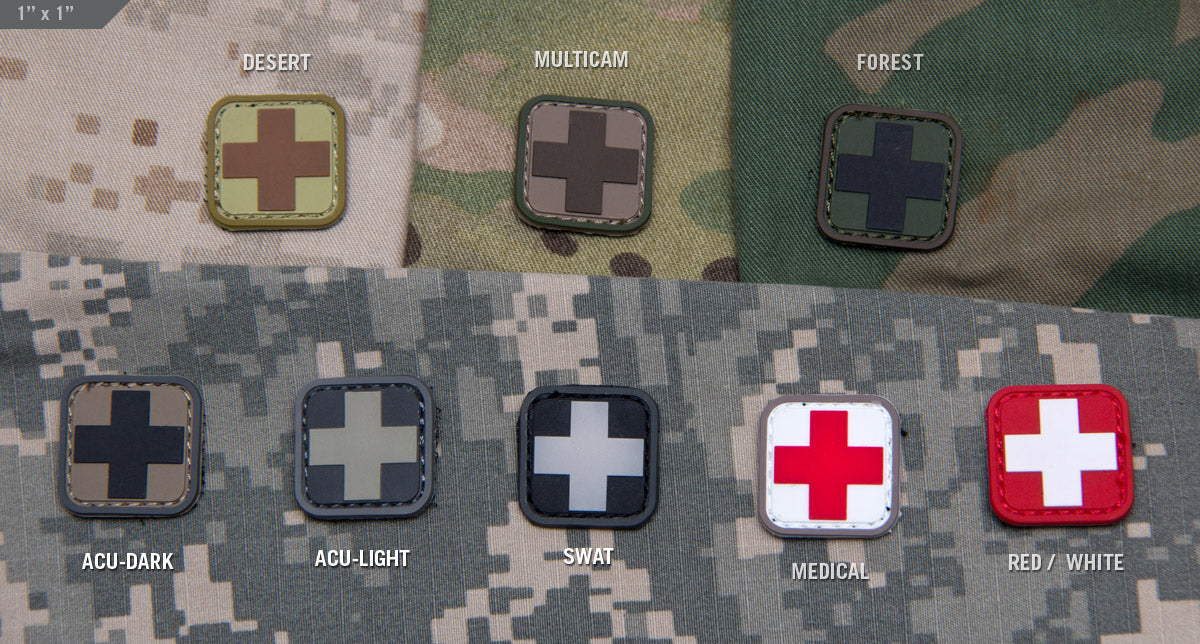 Medic Square 1inch PVC Patch - Color : Medical - ssairsoft.com