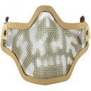 METAL MESH HALF MASK - Tan Skull face - ssairsoft.com