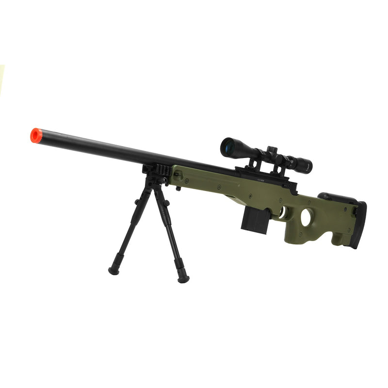WELLFIRE AIRSOFT L96 AWP BOLT ACTION RIFLE W/ BIPOD AND SCOPE - Black ...