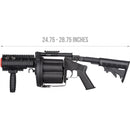 ICS 6 ROUND 40MM AIRSOFT REVOLVING GRENADE LAUNCHER - BLACK - ssairsoft