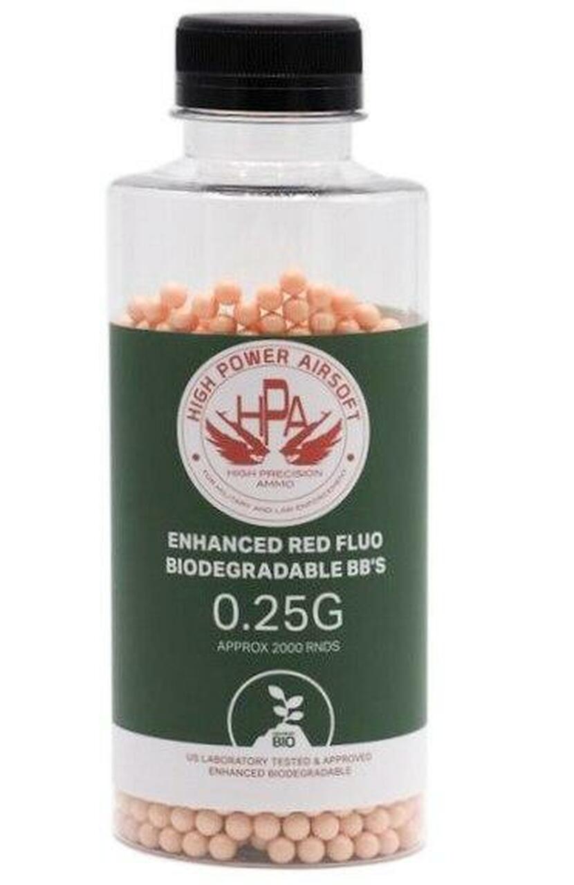 HPA 6mm 2000 Count Biodegradable Tracer BB's 0.25g (Red) - ssairsoft.com