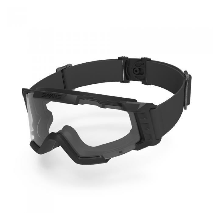 Laylax Swans Tactical Goggles w/ Antifog Black w/ clear lens - ssairsoft.com