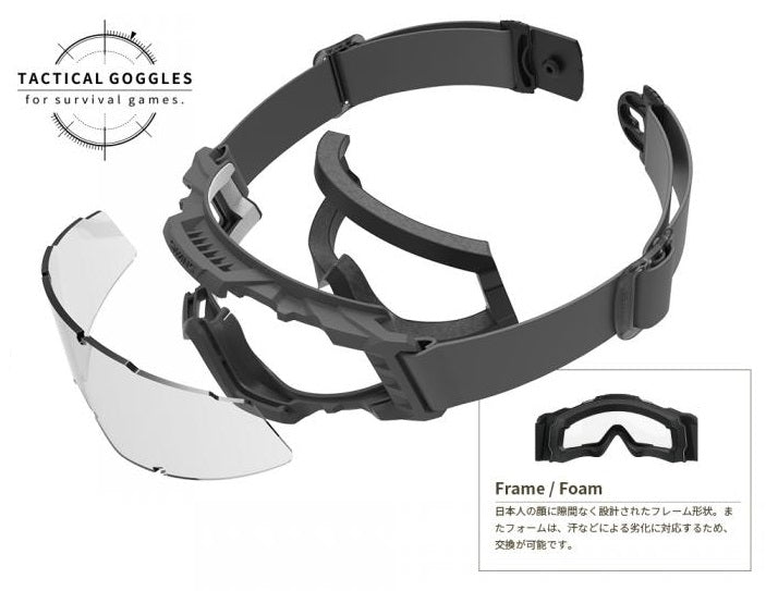 Laylax Swans Tactical Goggles w/ Antifog Black w/ clear lens - ssairsoft.com