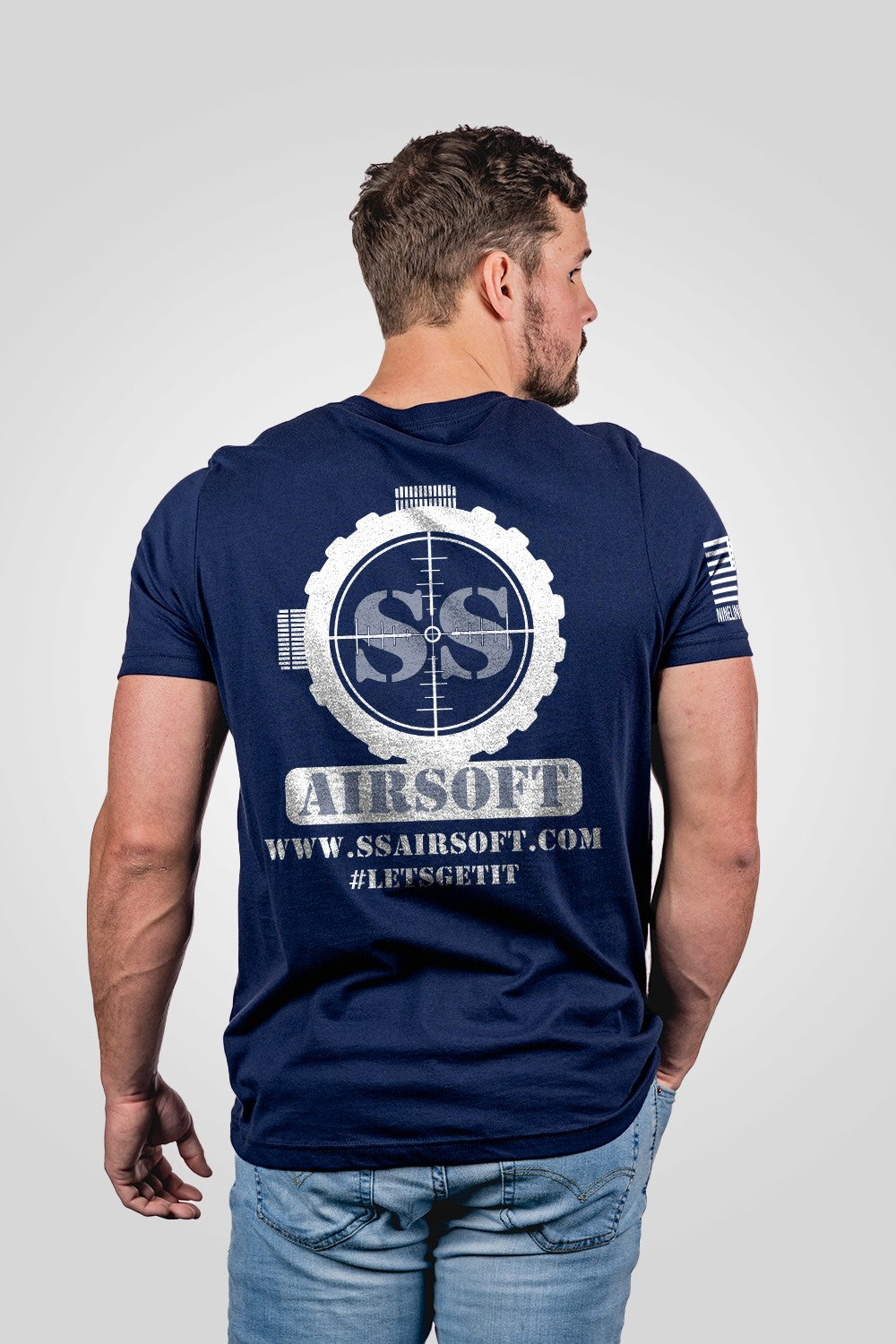SS Airsoft/ Nine Line T-shirt Navy - ssairsoft