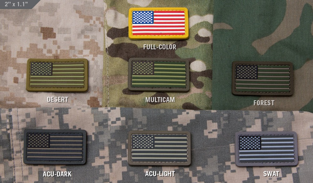 US Flag PVC Mini Patch - Color : SWAT - ssairsoft.com