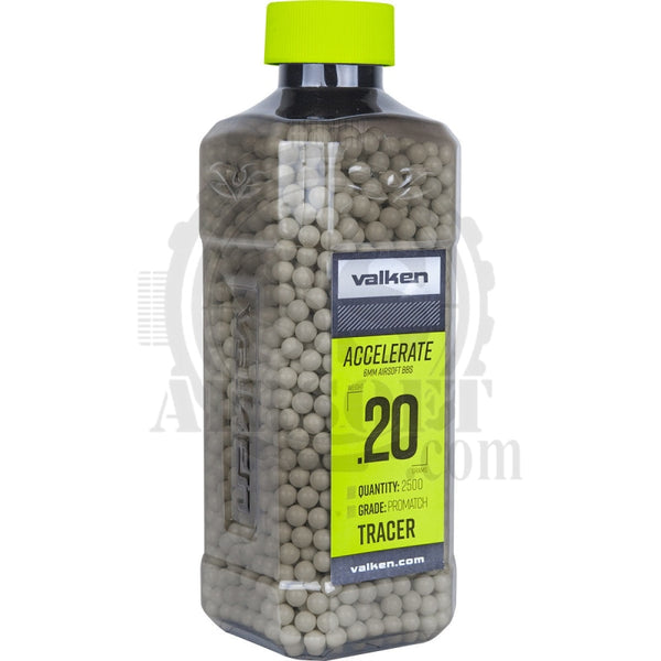 Valken Accelerate BIO Tracer Glow Airsoft BBs - 2500 Bottle - Airsoft Atlanta Valken Accelerate BIO Tracer Glow Airsoft BBs - 2500 Bottle - Airsoft Atlanta