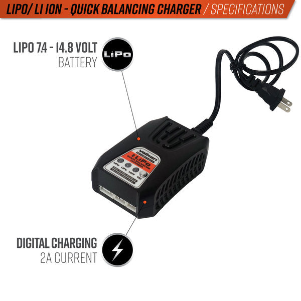 Valken 2-4 cell Lipo/LiHV Smart Quick Charger - ssairsoft